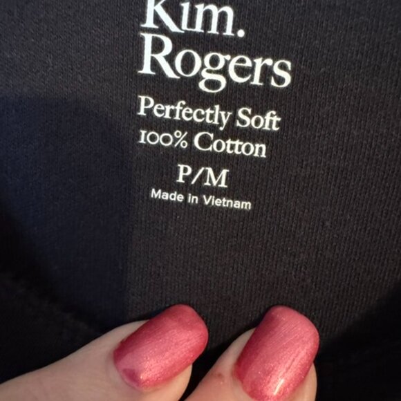 NWT KIM ROGERS BLACK PERFECTLY SOFT EASY CARE TEE   MEDIUM/PETITE   #9 - Picture 7 of 7